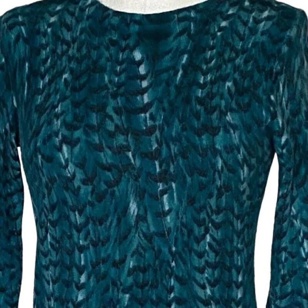 Talbots Pure Cashmere Teal Feather Sweater - Picture 5 of 16